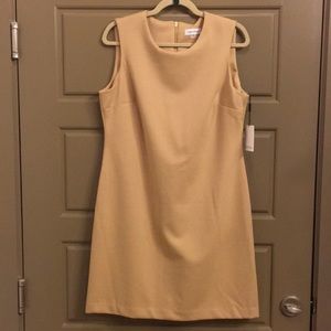 NWT Calvin Klein’s camel tan sheath dress